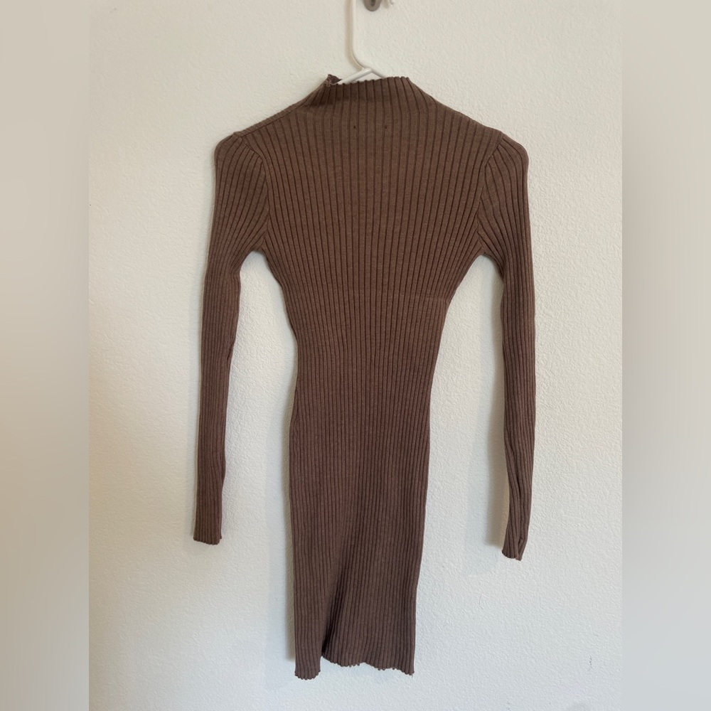 Lulus Ribbed Mock Neck Sweater Dress - Picture 5 of 6